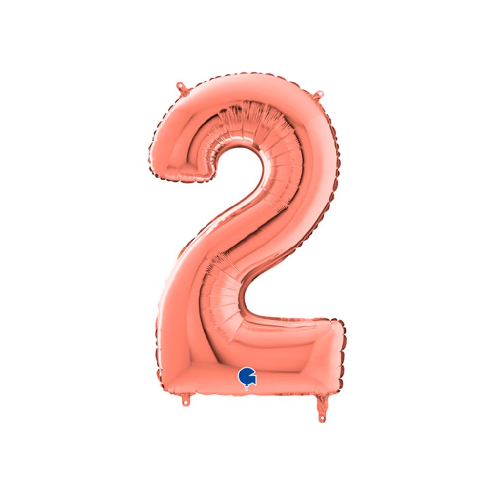 Ballongsiffra - Två Rose Gold 66 cm