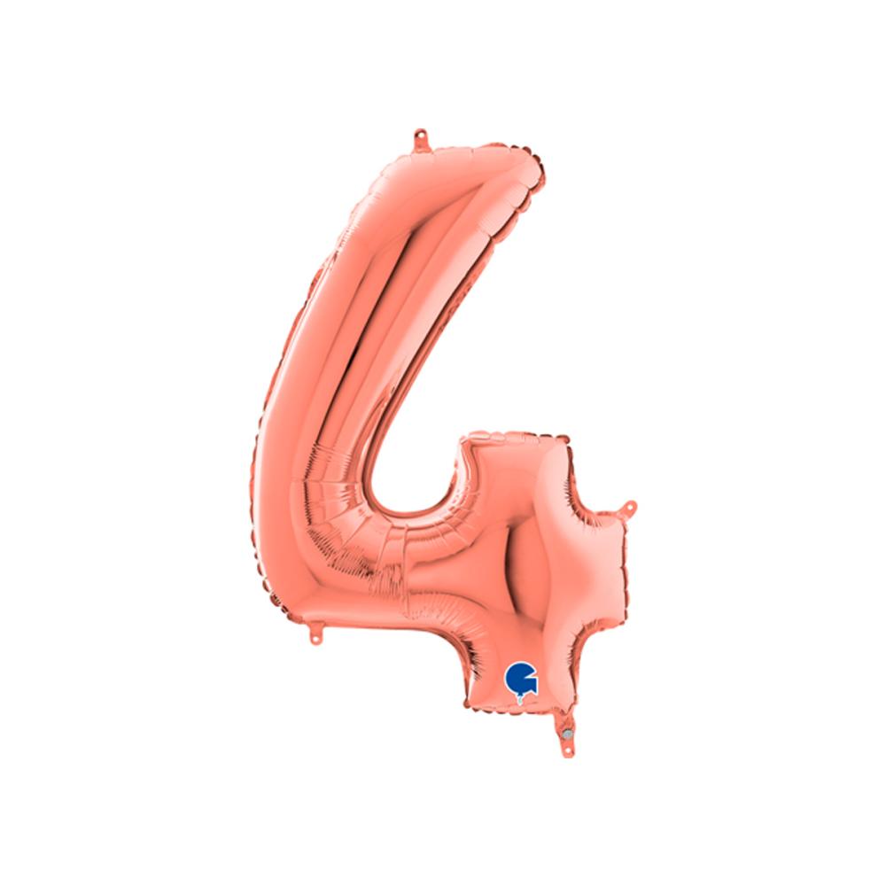 Ballongsiffra - Fyra Rose Gold 66 cm