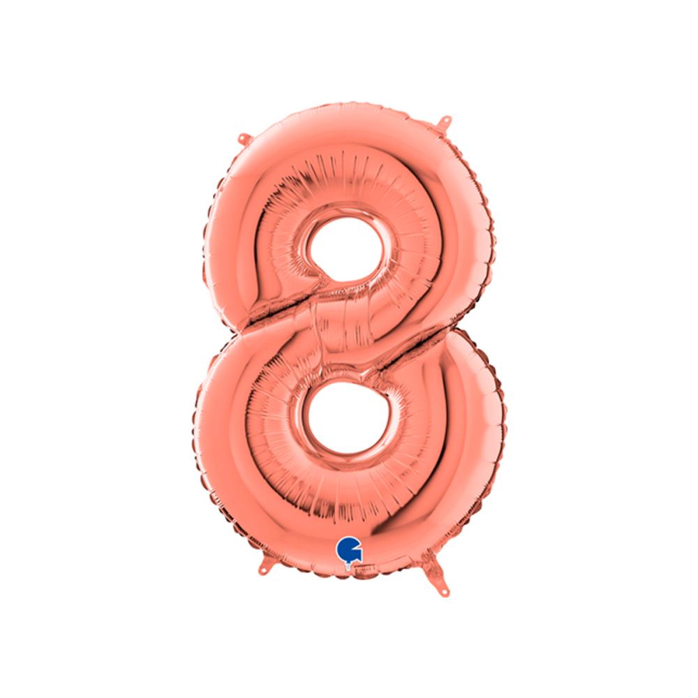 Ballongsiffra - Åtta Rose Gold 66 cm