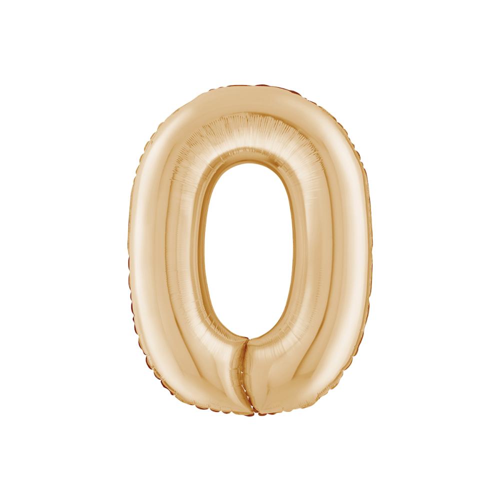 Ballongsiffra - Noll White Gold 66 cm
