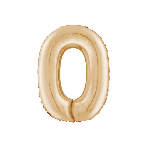 Ballongsiffra - Noll White Gold 66 cm