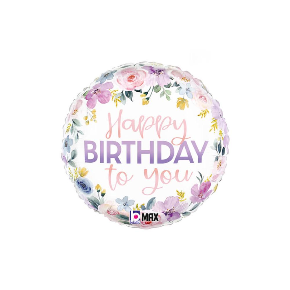 Folieballong - Floral Watercolor Birthday 46 cm