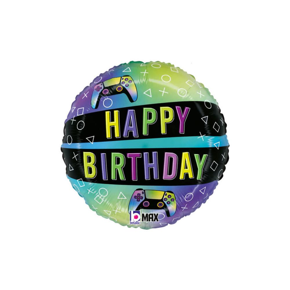 Folieballong - Vivid Gaming Birthday 46 cm