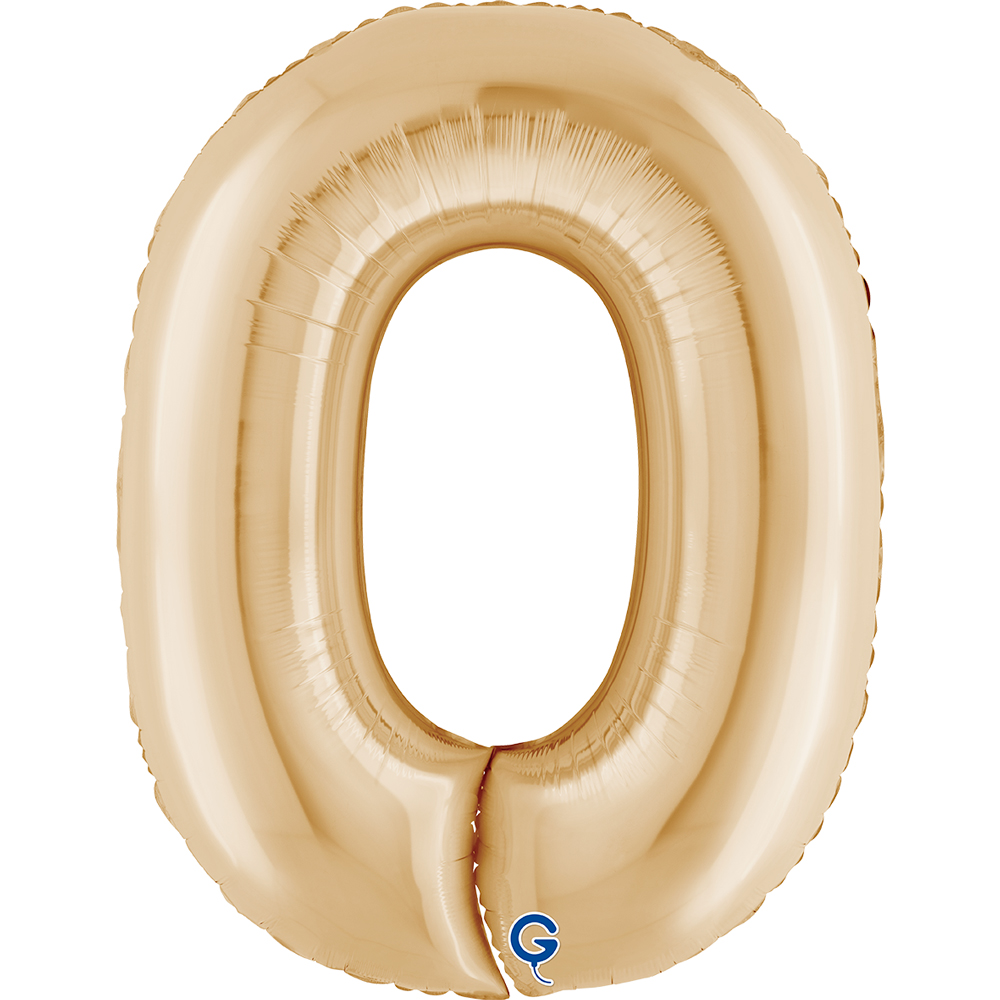 Ballongsiffra - Noll White Gold 100 cm