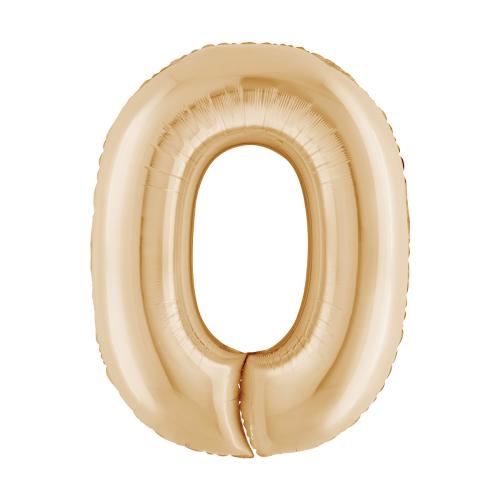 Ballongsiffra - Noll White Gold 100 cm