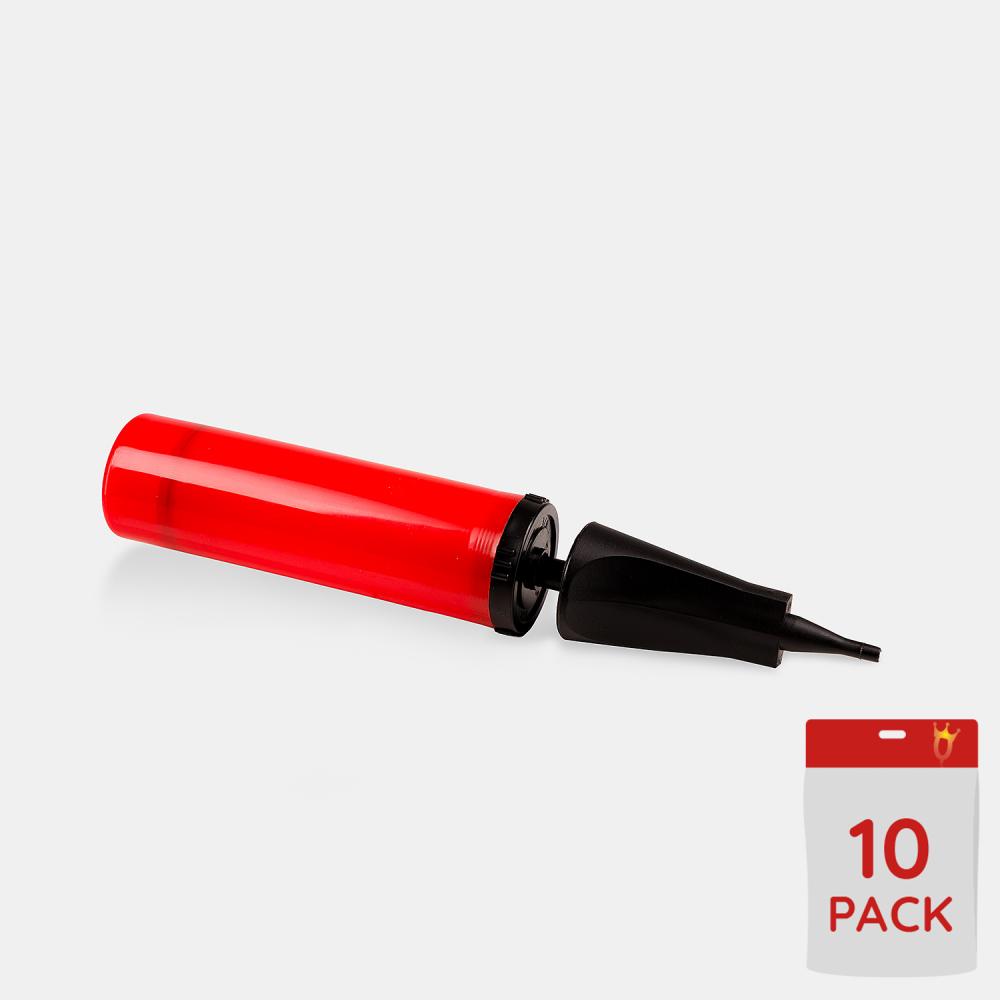 Ballongpumpar - Röda Dubbelverkande 10-pack
