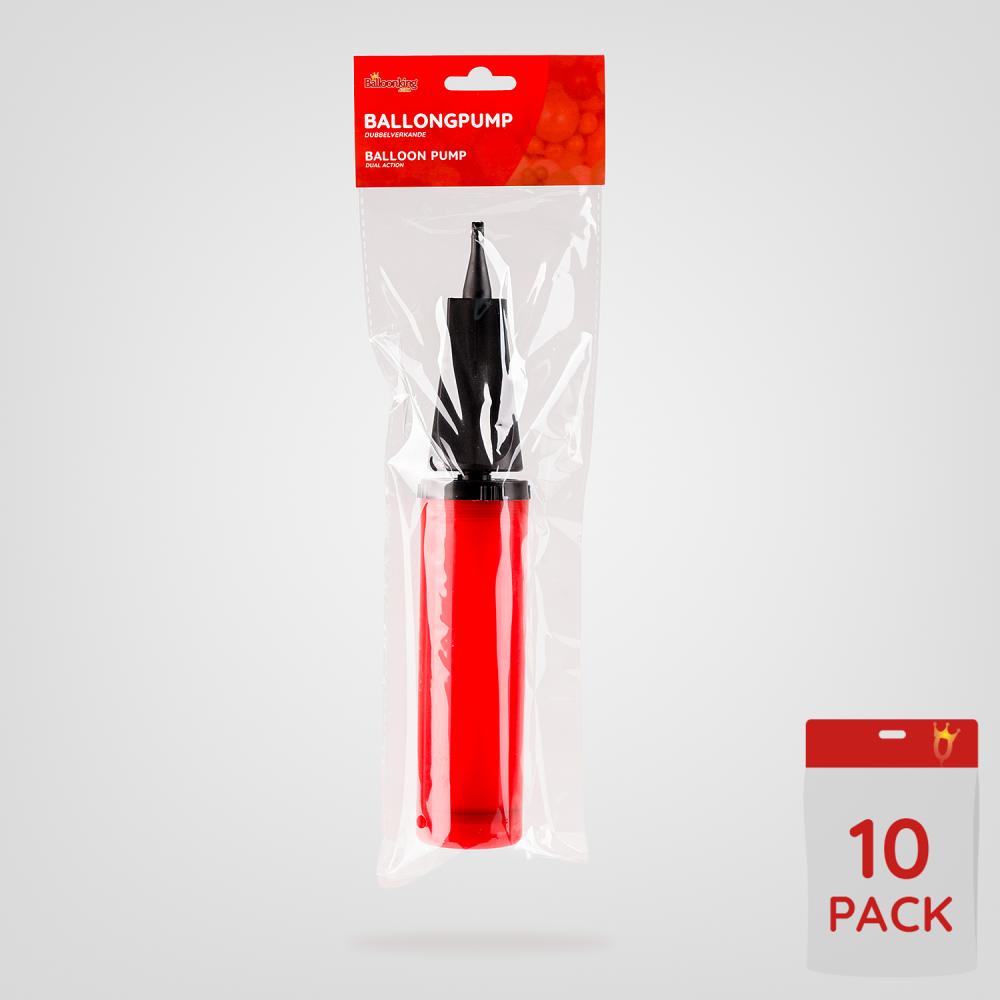 Ballongpumpar - Röda Dubbelverkande 10-pack