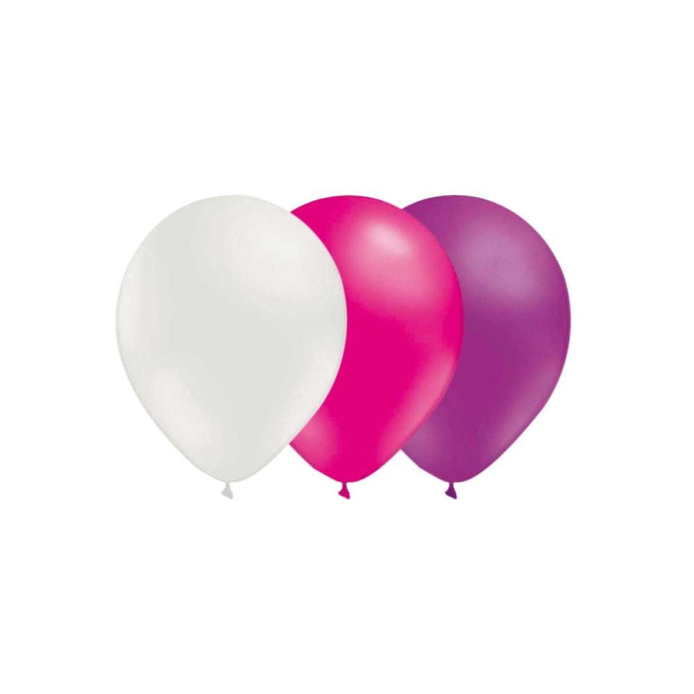 Ballongkombo - Vit-Magenta-Ljuslila 15-pack