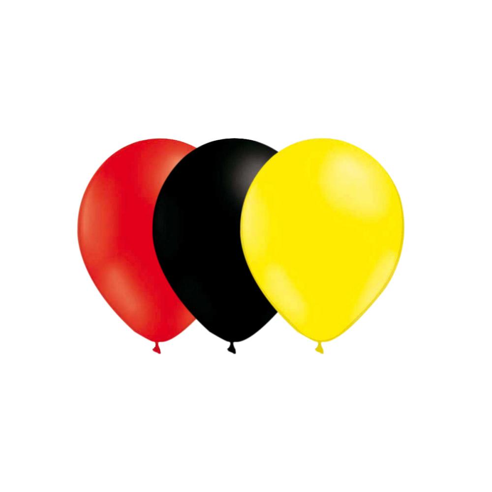 Ballongkombo - Röd-Svart-Ljusgul 15-pack
