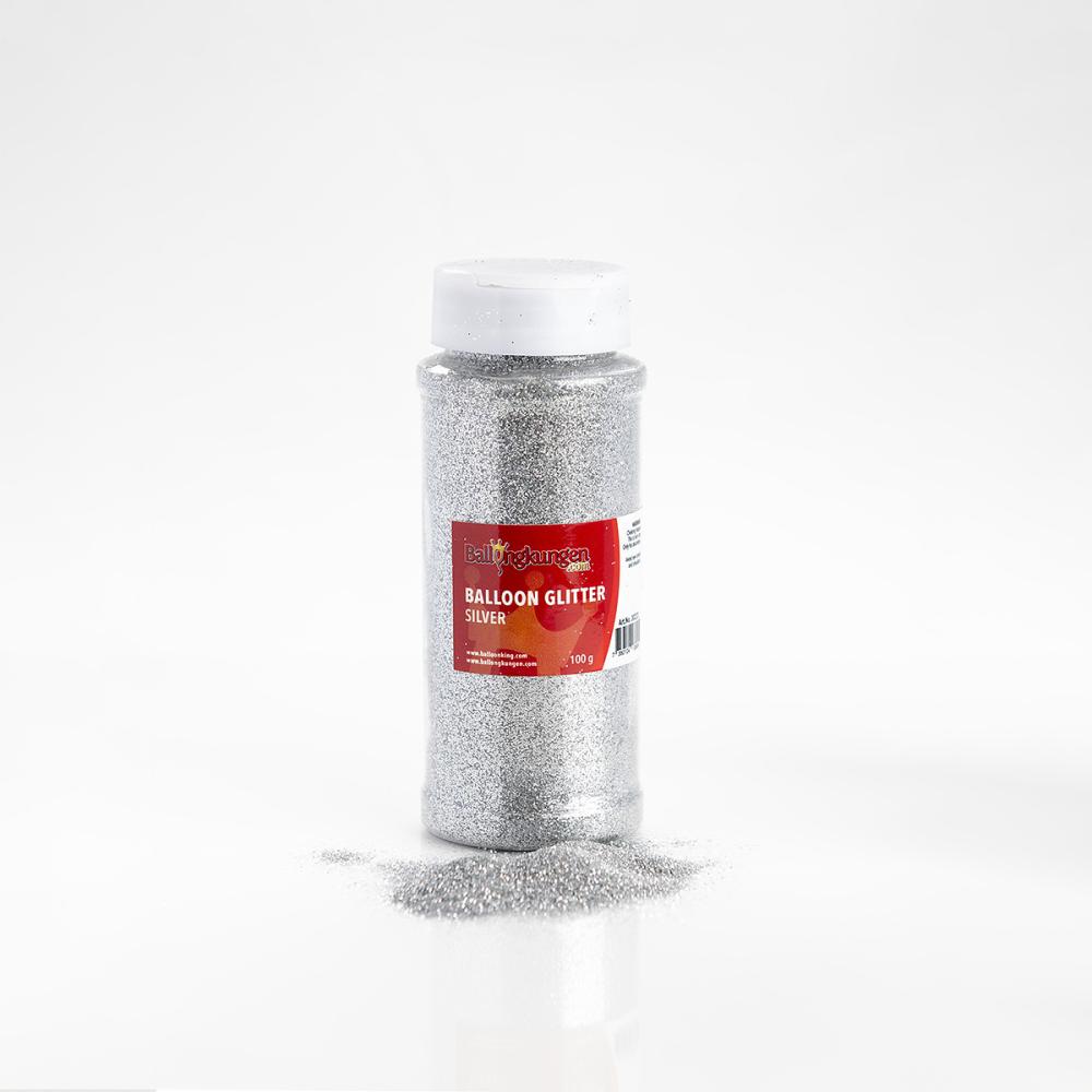Ballong-glitter - Silver 100 gram