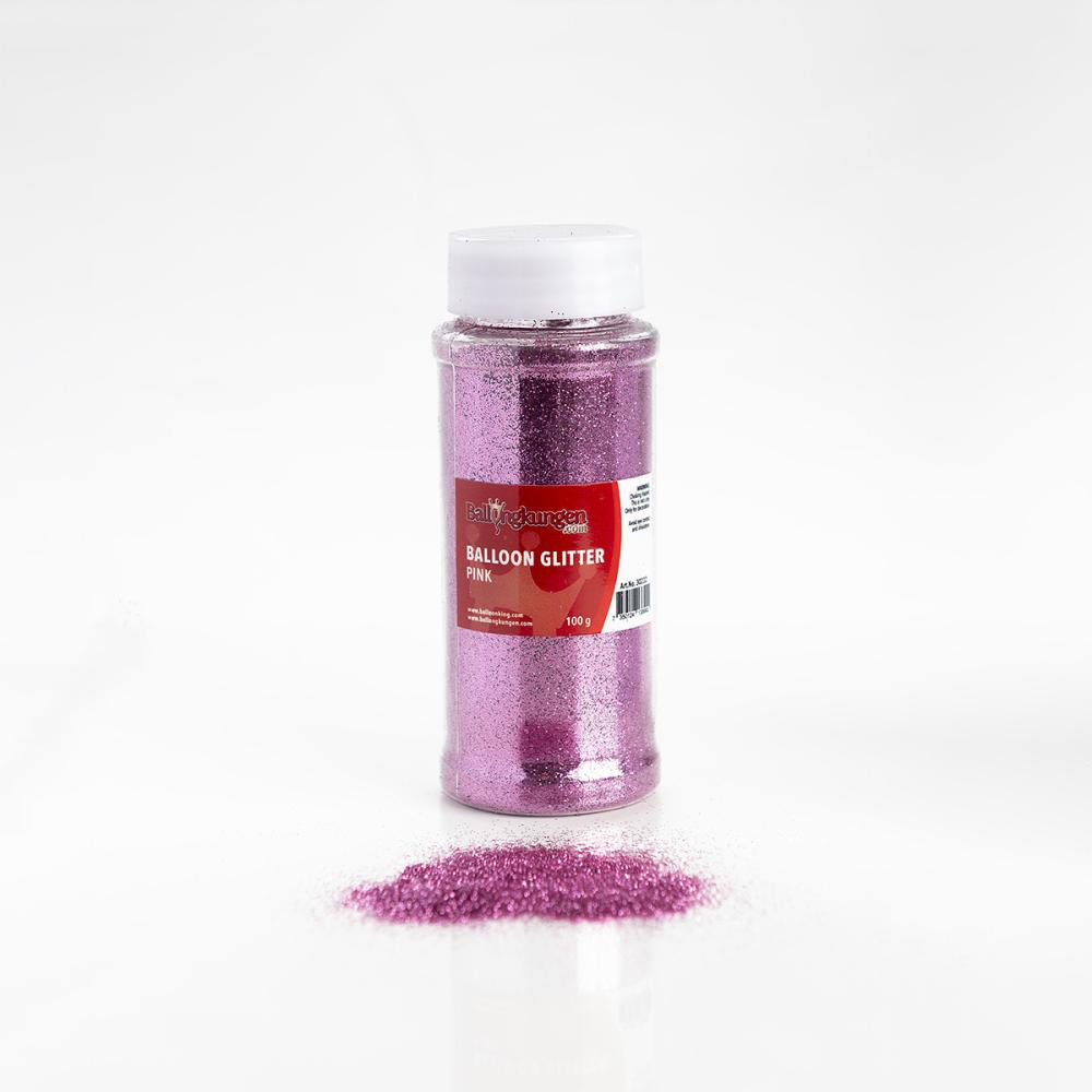 Ballong-glitter - Rosa 100 gram