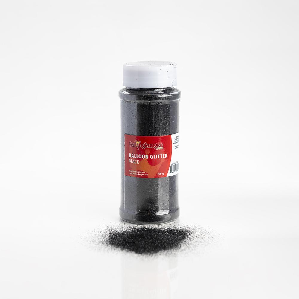 Ballong-glitter - Svart 100 gram