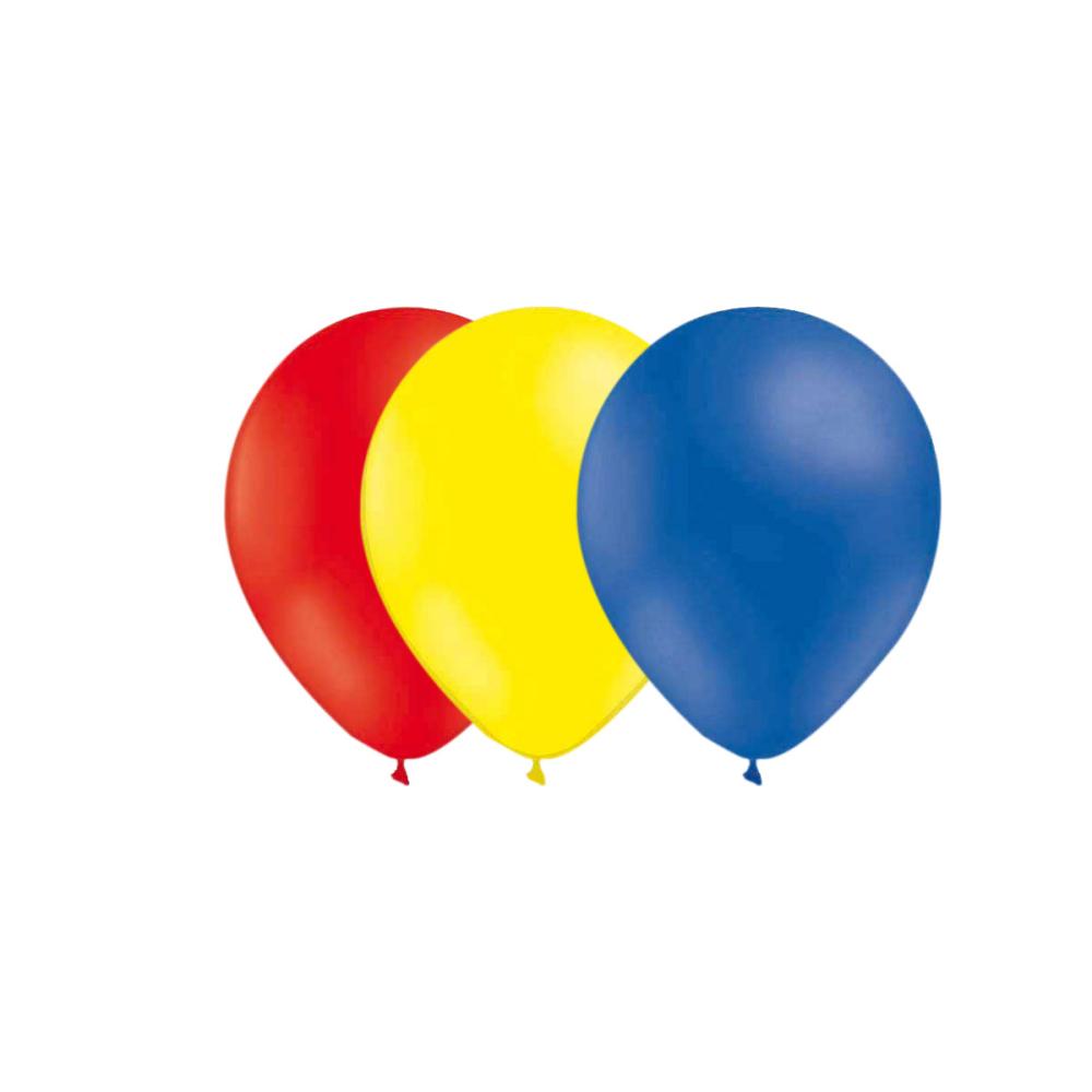 Ballongkombo - Röd-Ljusgul-Blå 15-pack