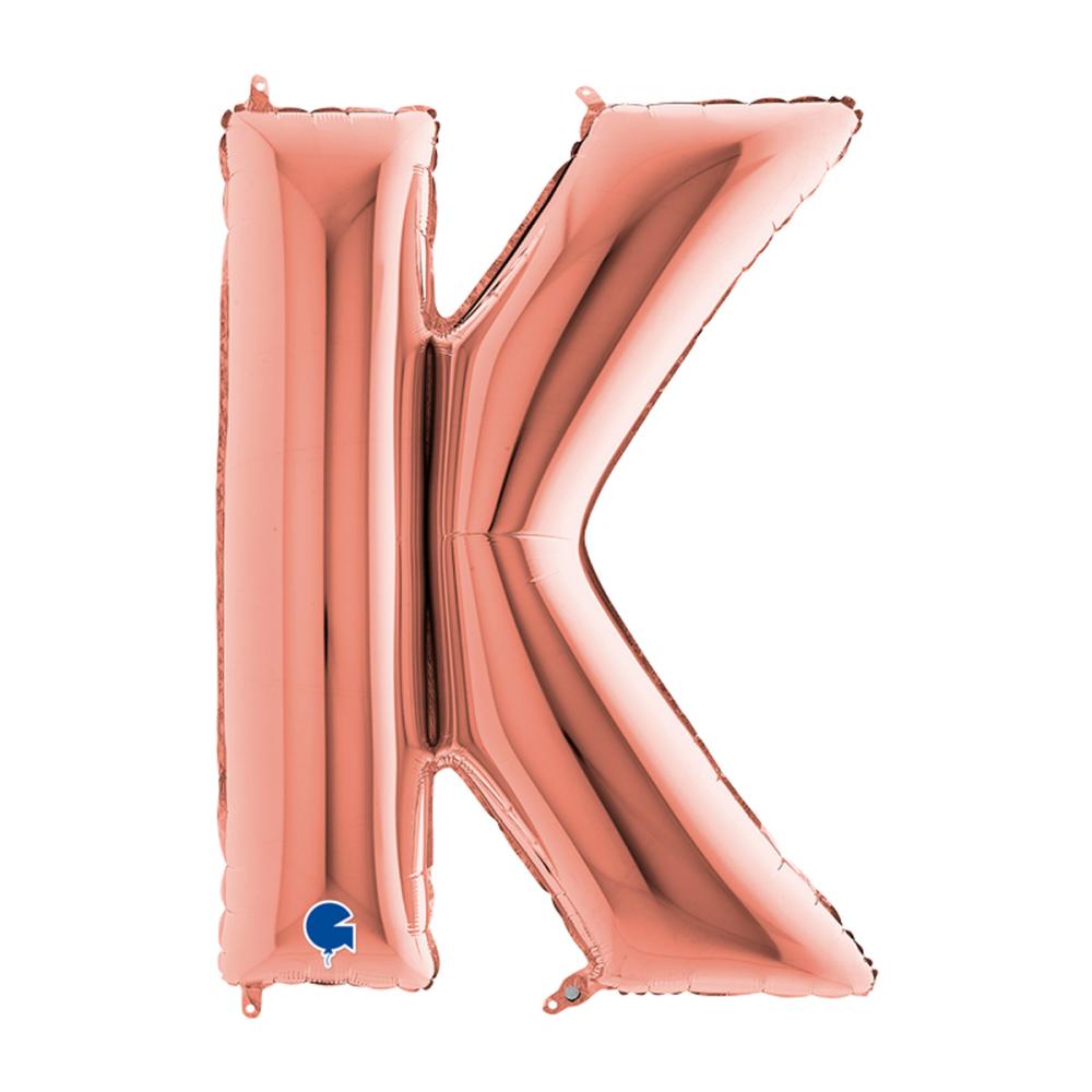 Bokstavsballong - K Rose Gold 100 cm