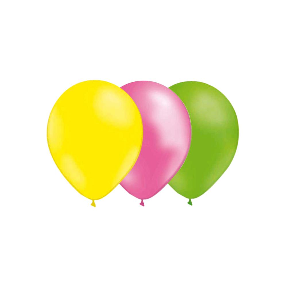 Ballongkombo - Ljusgul-Limegrön-Rosa metallic 15-pack