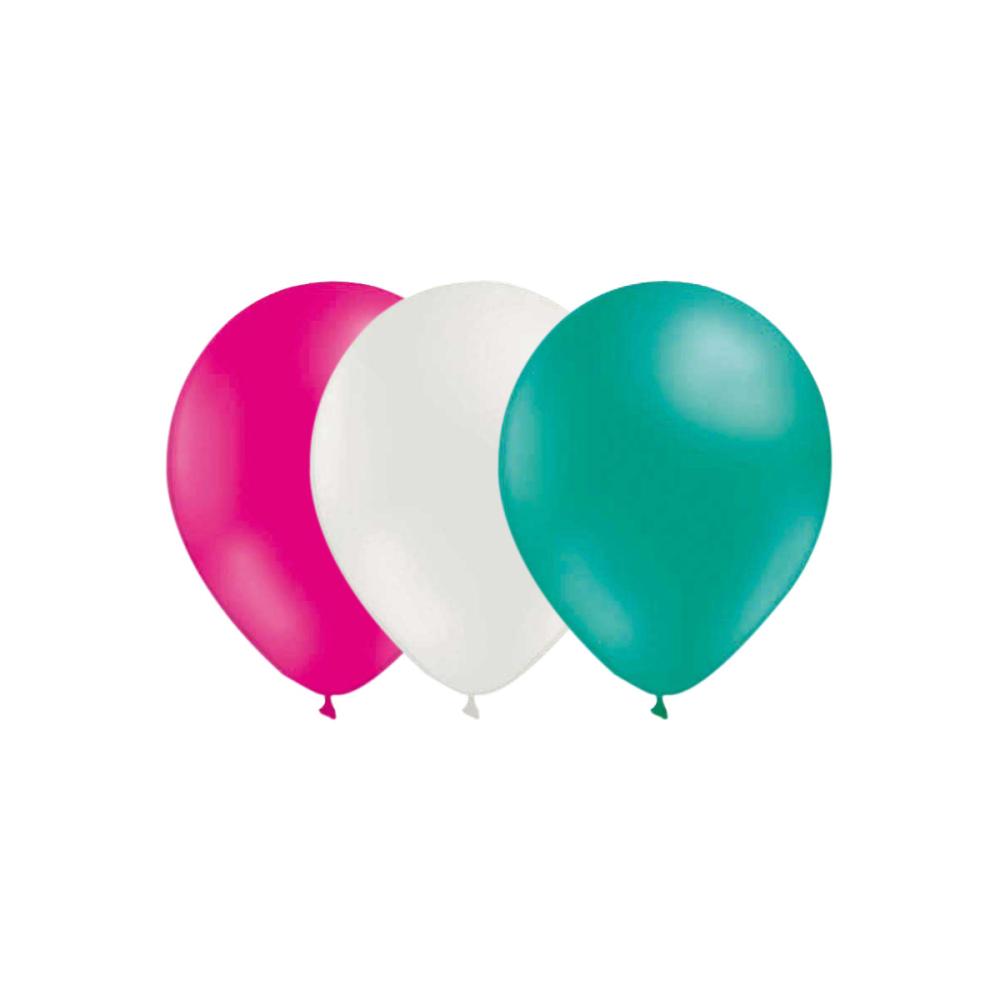 Ballongkombo - Magenta-Vit-Havsgrön 15-pack