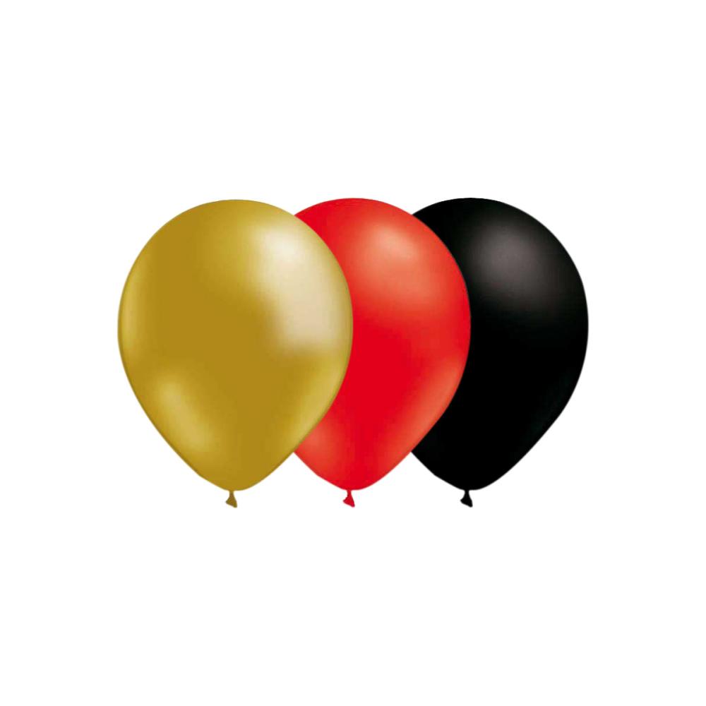 Ballongkombo - Guld-Röd-Svart 15-pack