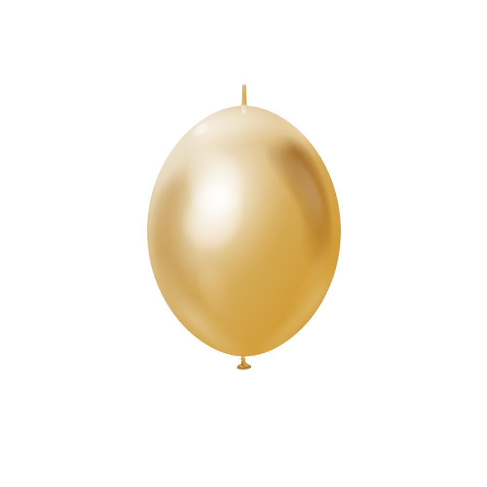 Latexballoons - K-Link Mirror Gold 13 cm 50-pack