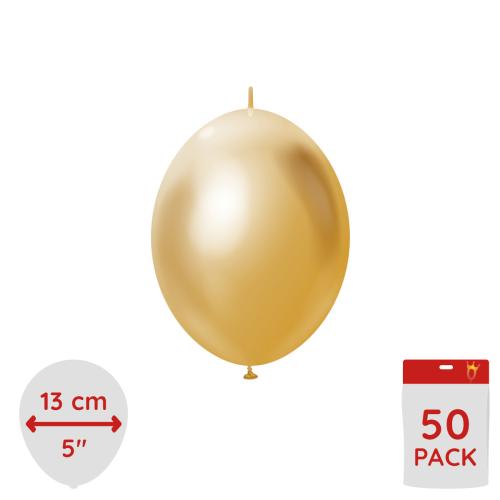 Latexballoons - K-Link Mirror Gold 13 cm 50-pack