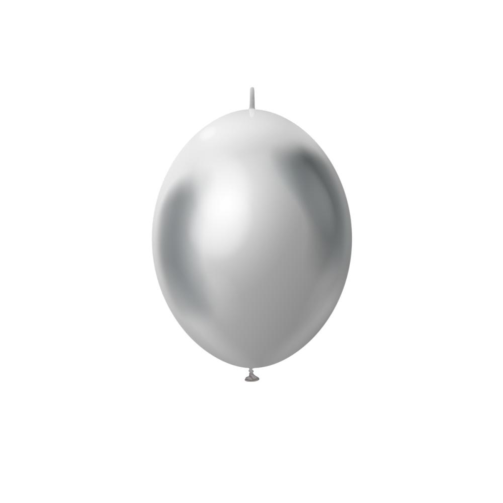 Latexballoons - K-Link Mirror Silver 13 cm 50-pack