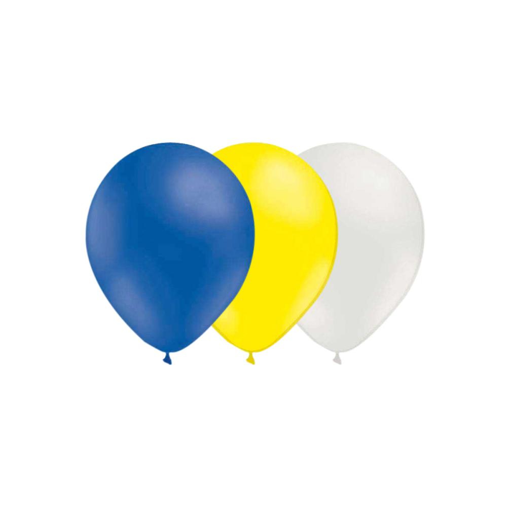 Ballongkombo - Blå-Solgul-Vit 15-pack