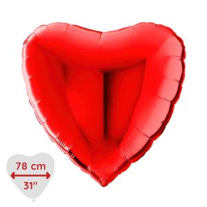Folieballong - Hjärta Rött 78 cm