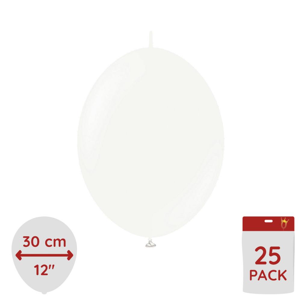 Latexballoons - K-Link White 30 cm 25-pack