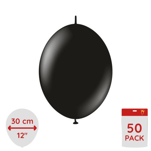 Latexballoons - K-Link Black 30 cm 50-pack
