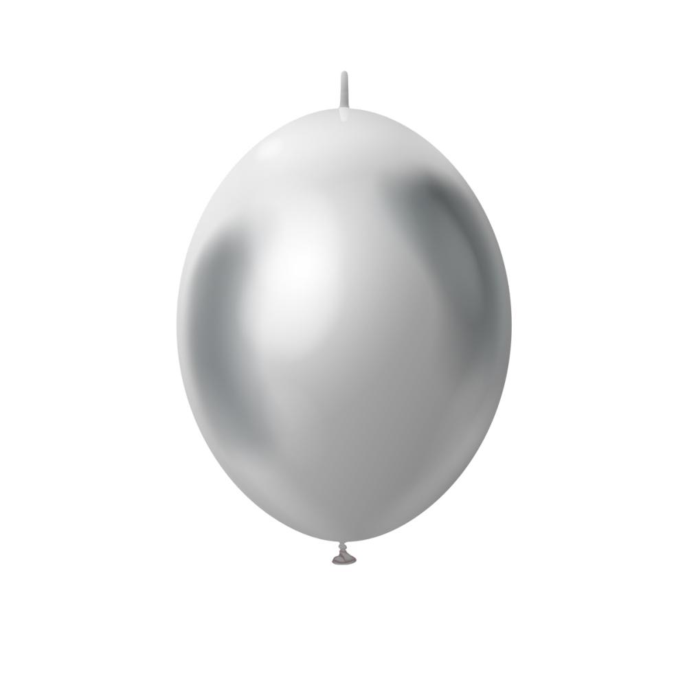 Latexballoons - K-Link Mirror Silver 30 cm 50-pack