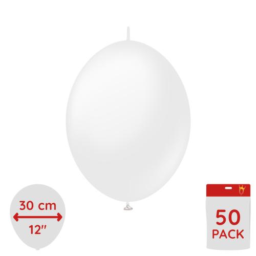 Latexballoons - K-Link Opaque Satin Snow White 30 cm 50-pack
