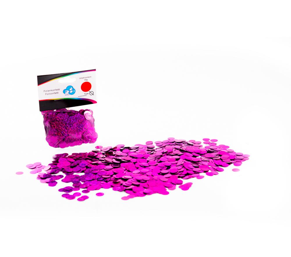 Ballongkonfetti - Holografisk Magenta Runda 1 cm 15g