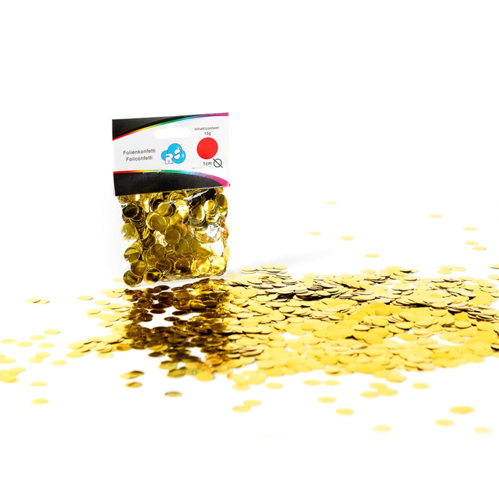 Ballongkonfetti - Guld Runda 15 mm 15g