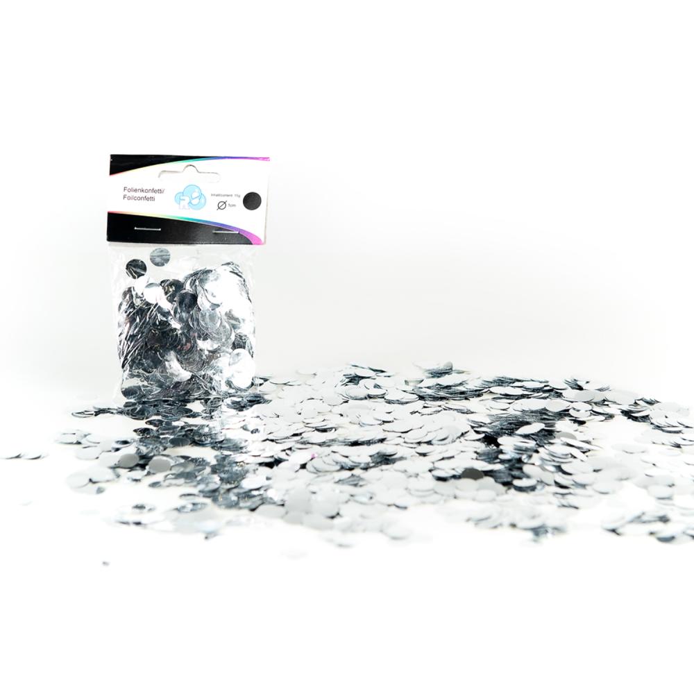 Ballongkonfetti - Silver Runda 15 mm 15g
