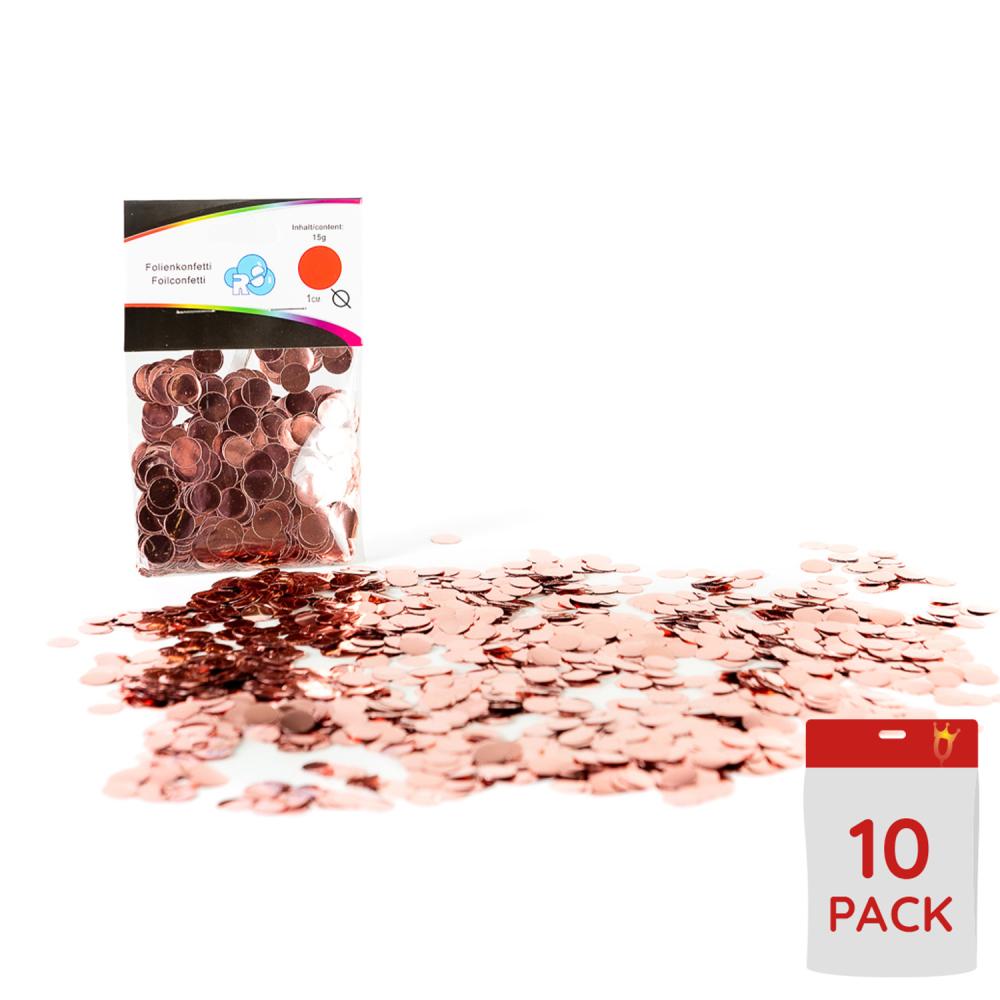 Ballongkonfetti - Rose Gold Runda 15 mm 15g 10-pack
