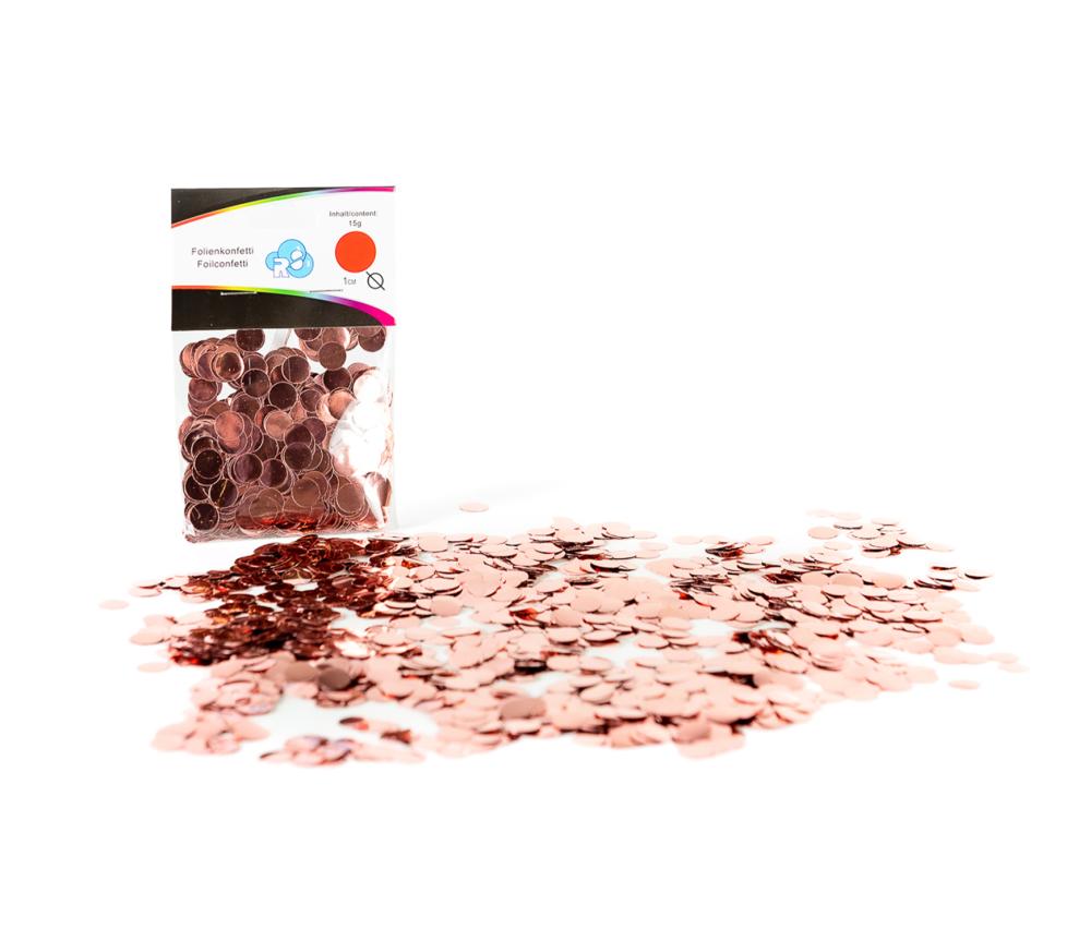 Ballongkonfetti - Rose Gold Runda 15 mm 15g
