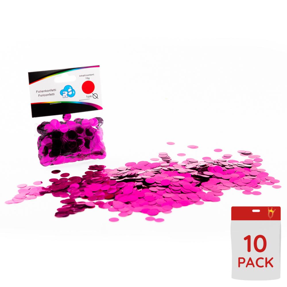 Ballongkonfetti - Magenta Runda 15mm 15g 10-pack