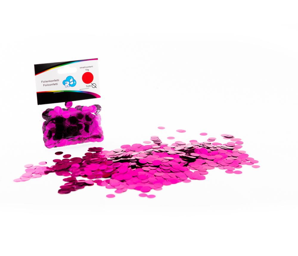 Ballongkonfetti - Magenta Runda 15 mm 15g
