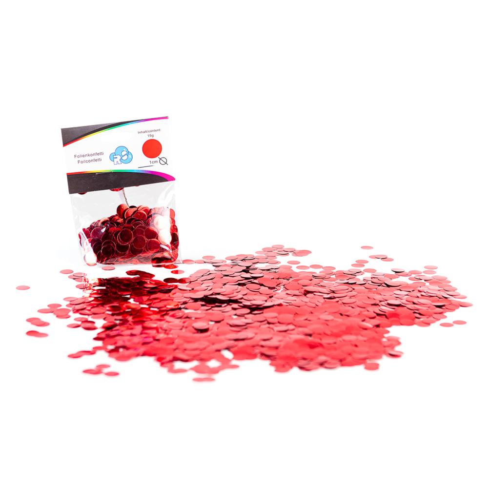 Ballongkonfetti - Rött Runda 15 mm 15g