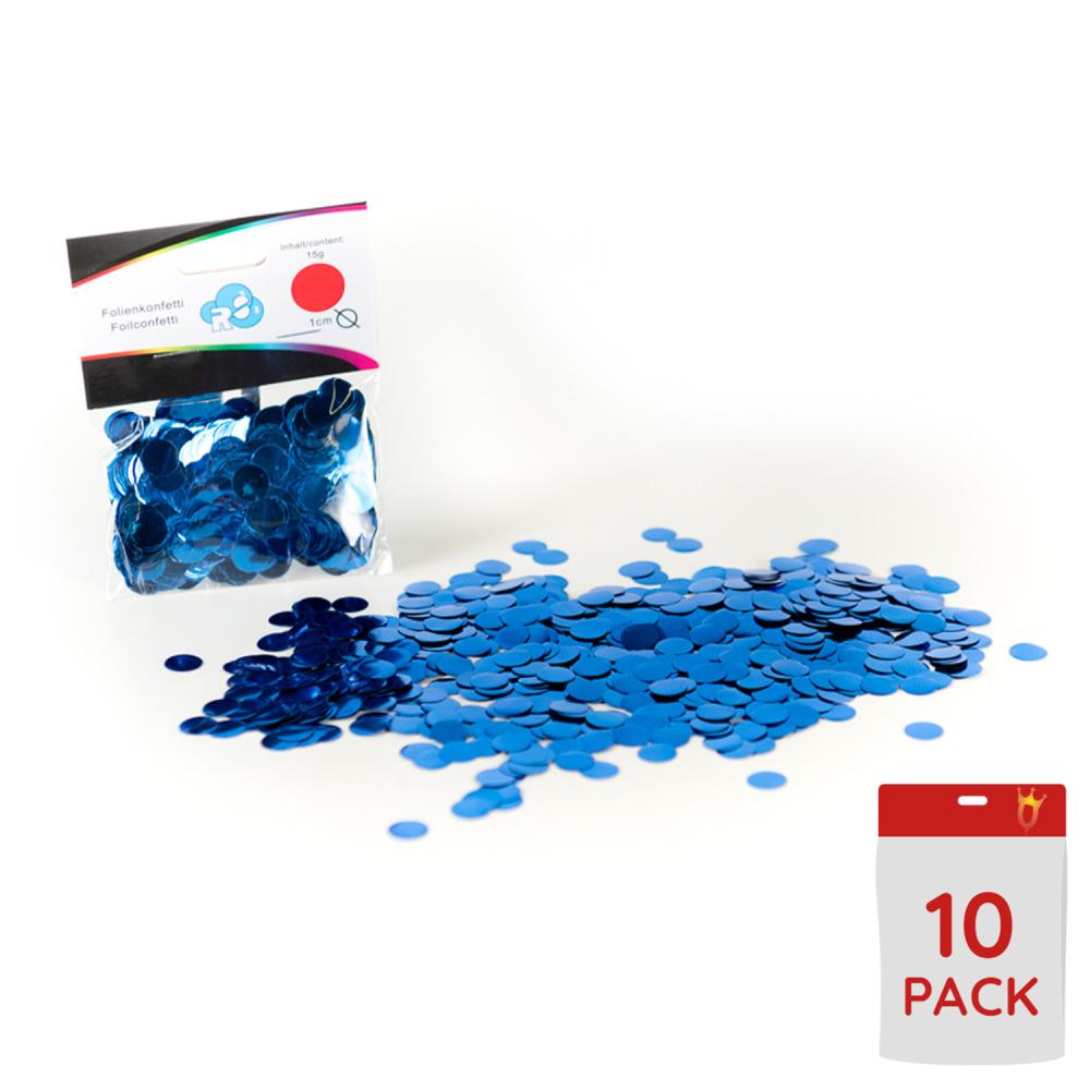 Ballongkonfetti - Blått Runda 15mm 15g 10-pack