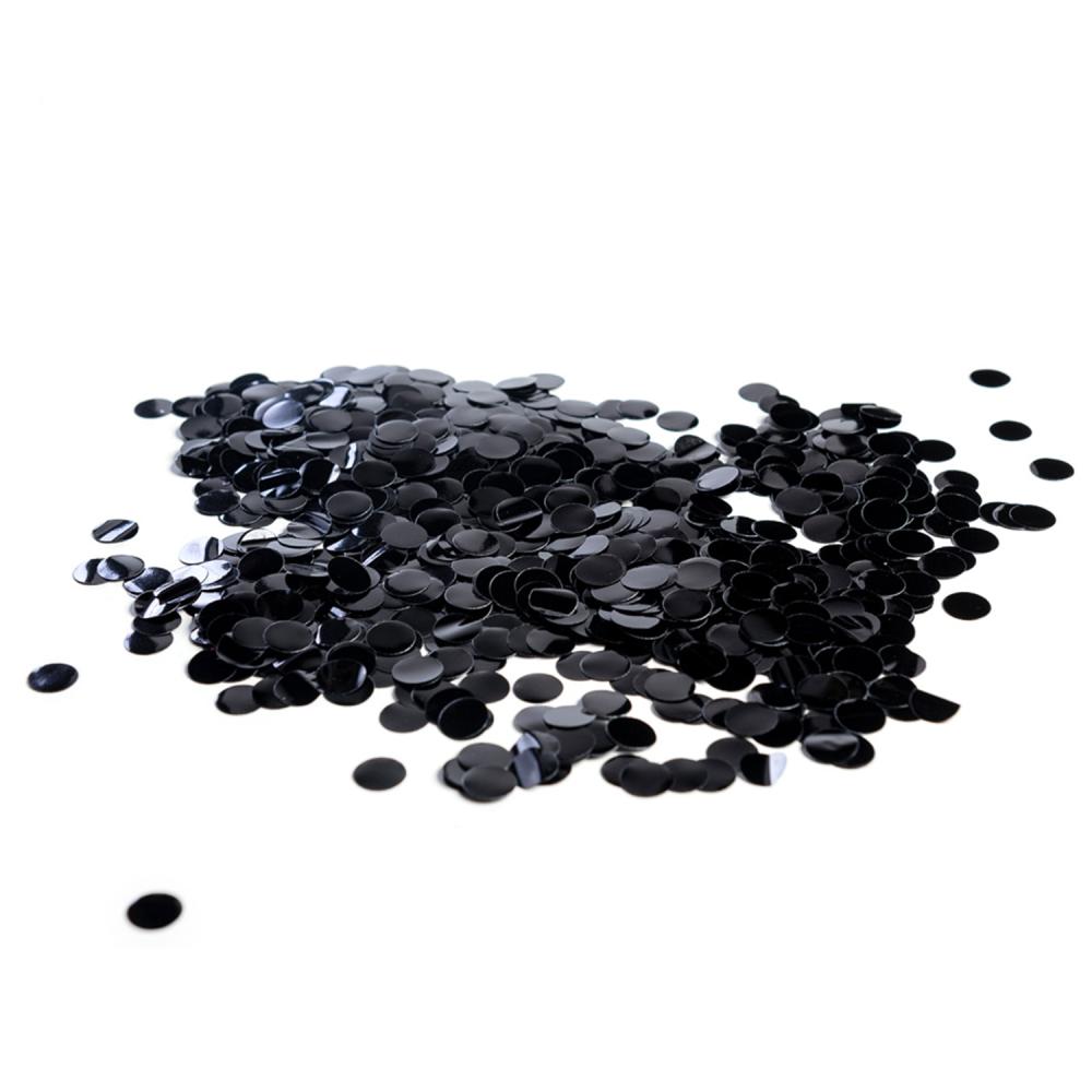 Ballongkonfetti - Svarta Runda 15 mm 1 kg