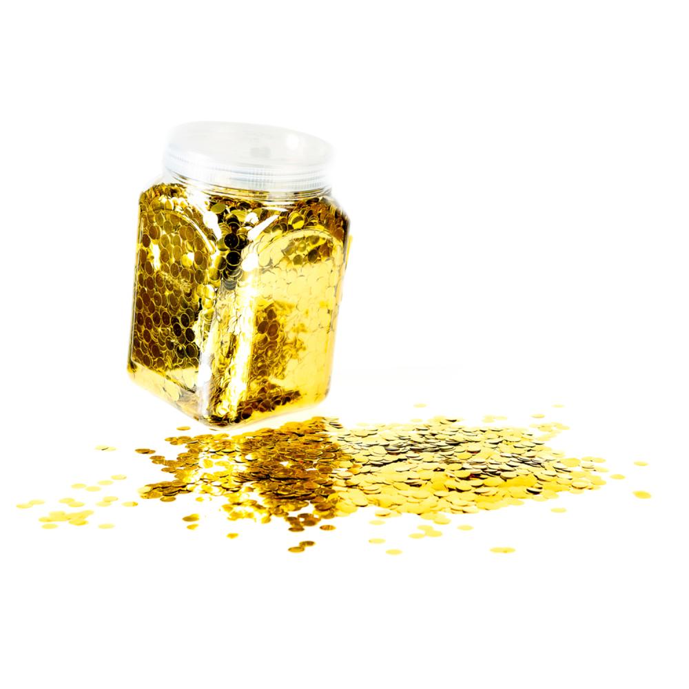 Ballongkonfetti - Guld Runda 15 mm 1 kg