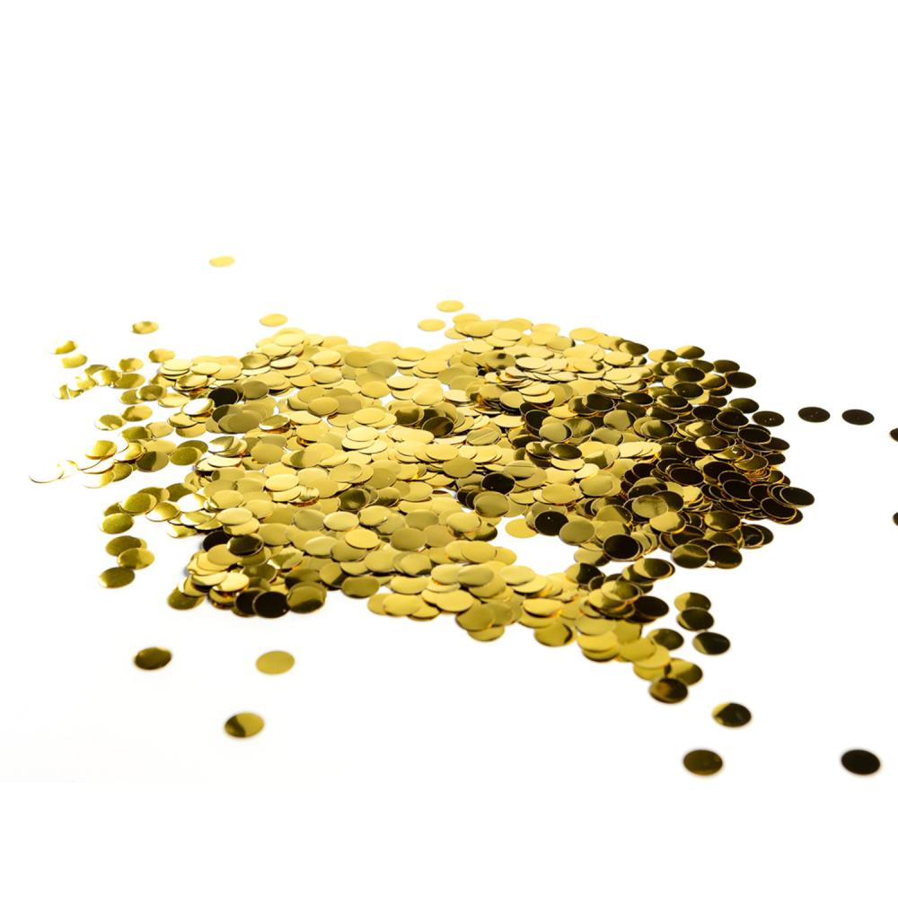 Ballongkonfetti - Guld Runda 15 mm 1 kg