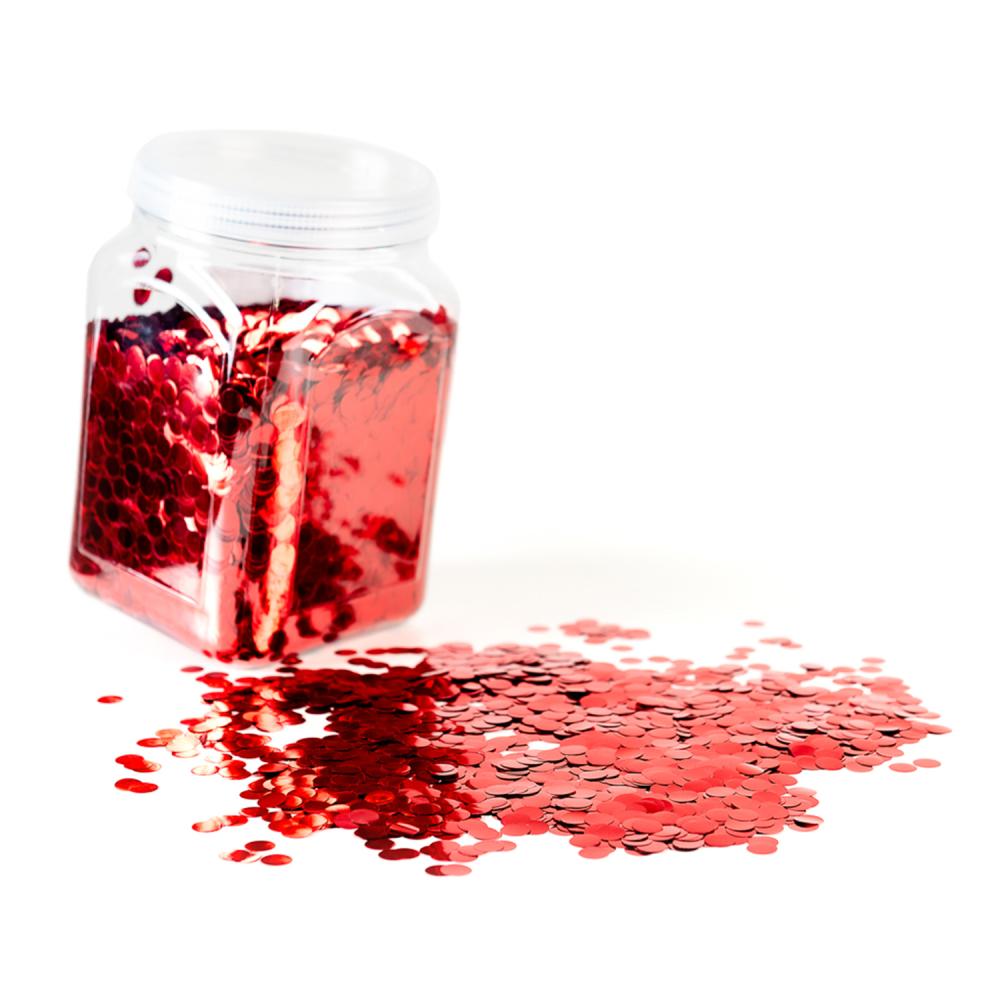 Ballongkonfetti - Rött Runda 15 mm 1 kg