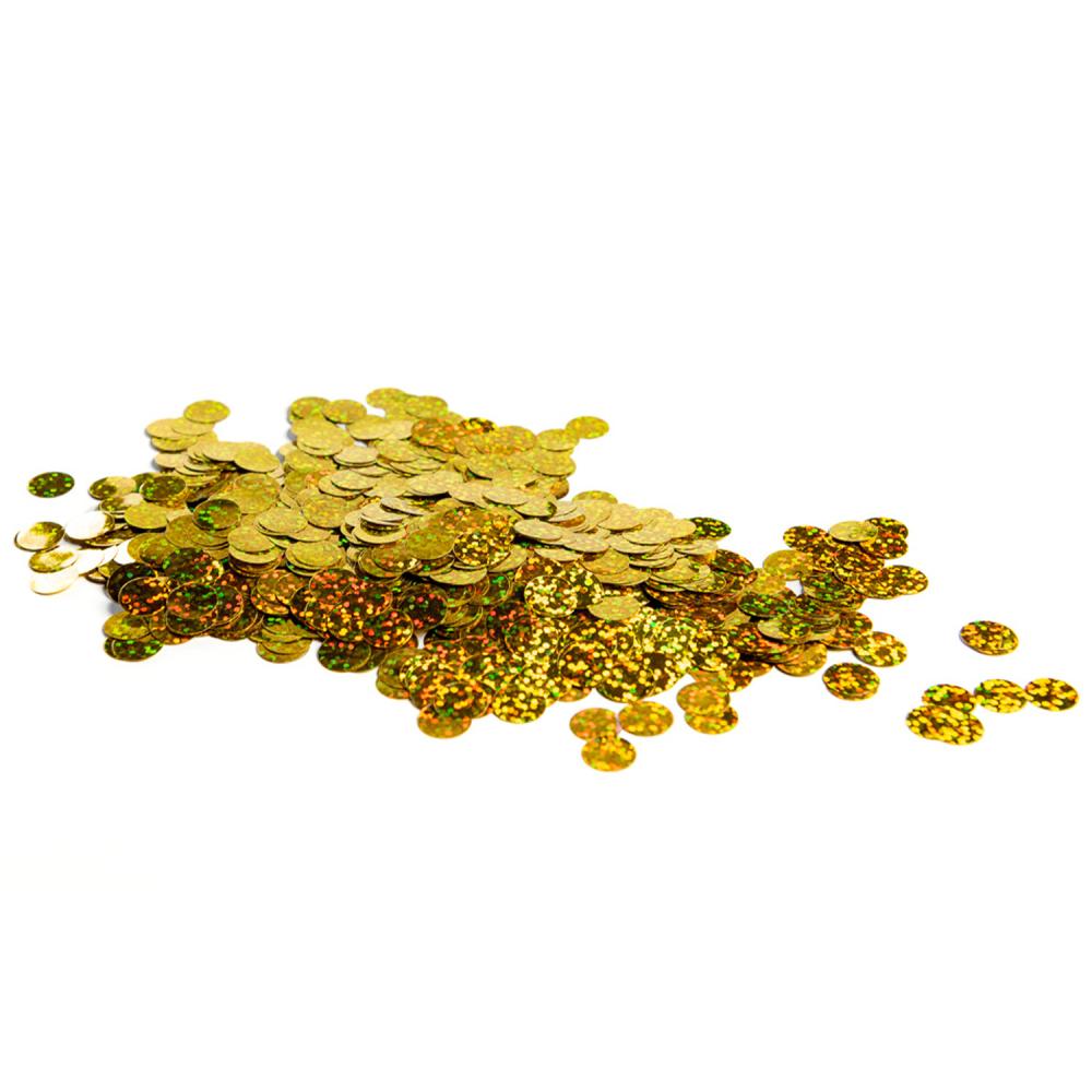 Ballongkonfetti - Holografisk Guld Runda 1 cm 1 kg