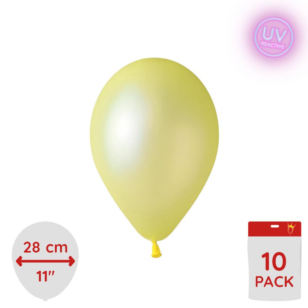 Latexballonger - Neon Yellow Glow 28 cm 10-pack