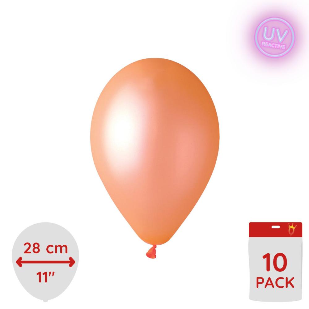 Latexballonger - Neon Orange  Glow 28 cm 10-pack