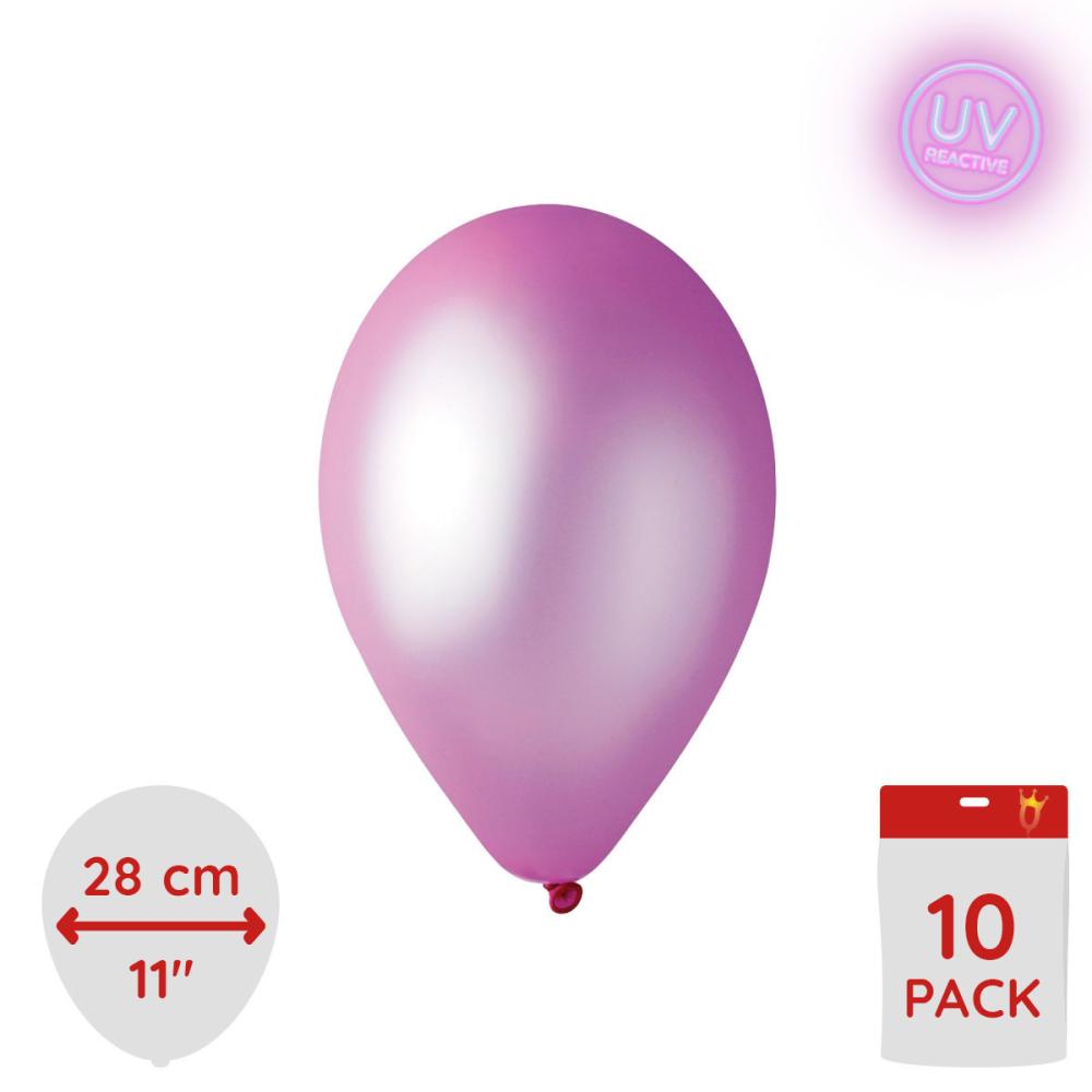 Latexballonger - Neon Purple Glow 28 cm 10-pack