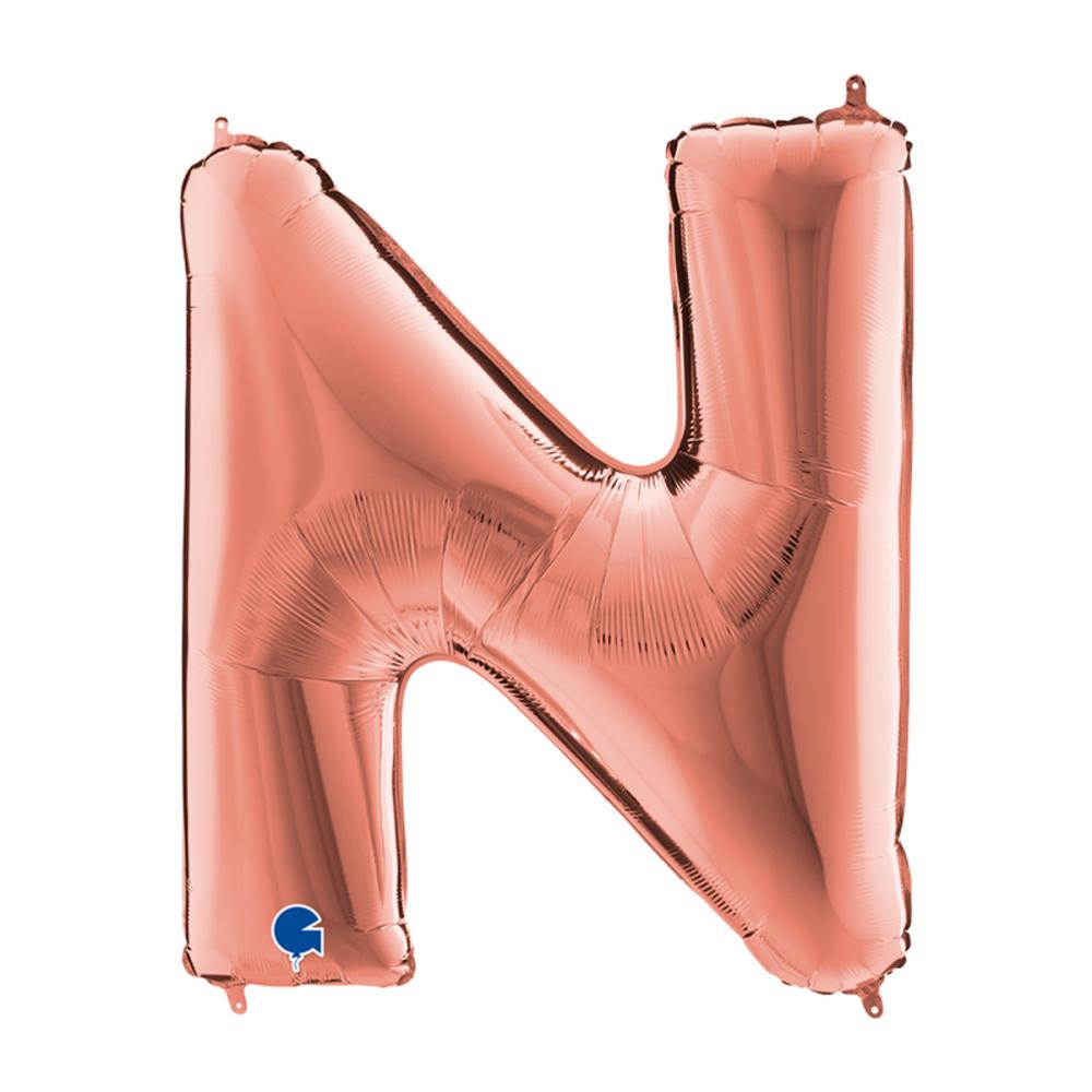 Bokstavsballong - N Rose Gold 100 cm