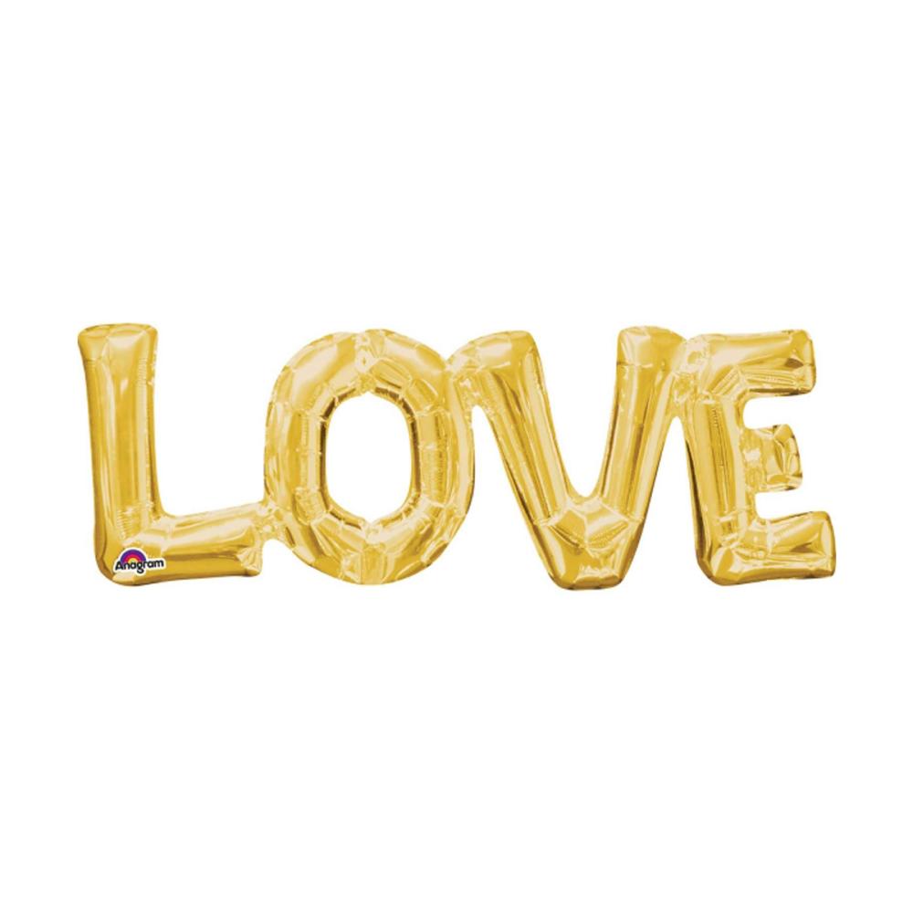 Folieballong - LOVE - Guld