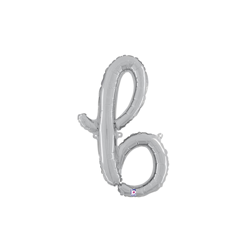 Bokstavsballong - B Script Silver